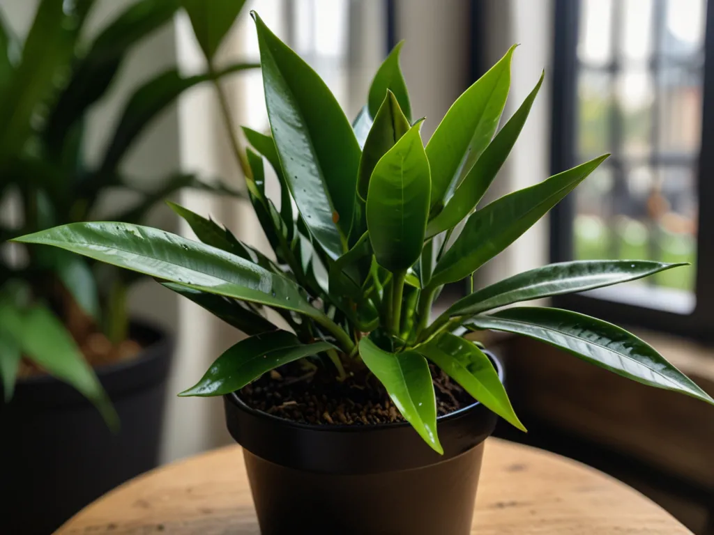 ZZ plant with glossy leaves